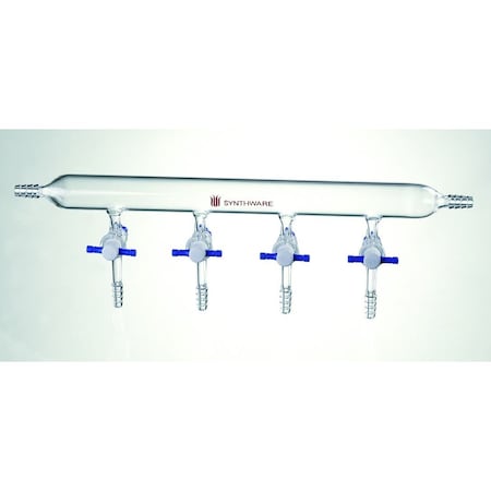 Synthware VACUUM MANIFOLD, TEFLON STOPCOCKS, 6 PORT, 4mm. M490064